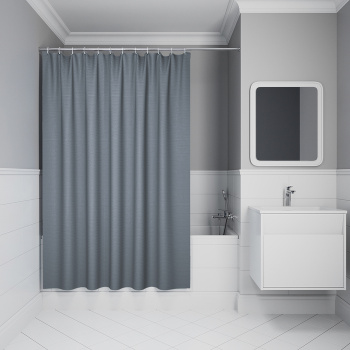 Штора  для ванной "IDDIS" п/эстер 200*180см Вафля серая DW03P18i11 *1/20
