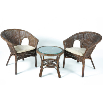 Набор мебели : два кресла, стол, цвет темно- коньячный, с подушкой, 02/08    3738907