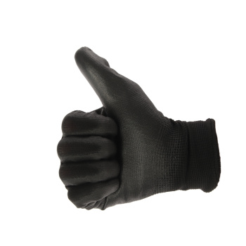 Перчатки рабочие полиэстер, с полиуритановым обливом, Черные, р-р 9(L) PSV036P "Fiberon" *12/120