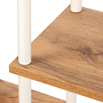 Этажерка для цвет.кашпо металл.стойки/дер.полки "Шафран15Л" 6-и м., в.1м Белый ПДЦШ15ЛБ "ЗМИ" *1