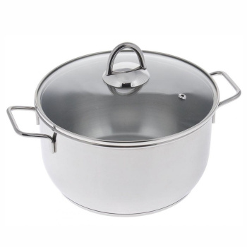 Кастрюля нерж. 4,0л "Классика-Прима" с Теплораспр.дн, d22см, выс12,8Ст.кр, прутк.руч 1с754 (Аша)*1/4