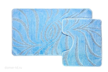 Коврик д/ванной Bombini "Classic" Комплект:(60смх100см)+д/туалета Св-голубой CLT 201816 *1/25