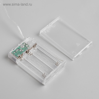 Гирлянда «Нить роса» Luazon Lighting, 5 м, 2 режима, белый, 50 LED, IP20, на батарейках