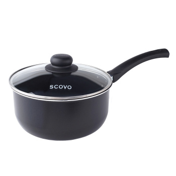 Кастрюля алюм.а/приг. Scovo "Consul" 1,3л d16см Длинн.ручка, Стек.кр. RC-030 ("Сково")*1/6