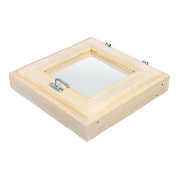 Форточка в парную, двойное стекло, 0,4Вх0,4Ш м с ручкой, затвором, петлями "Банные штучки