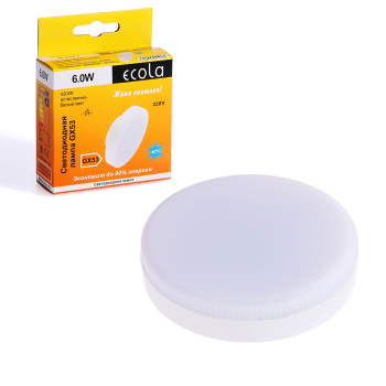 Лампа светодиодная Ecola, GX53, таблетка, 6 Вт, 480 Лм, 4000 К, нейтральный белый