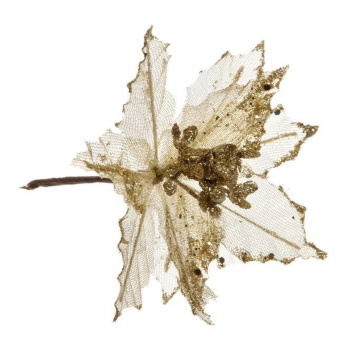 Украшение новогоднее Серпантин «Пуансеттия-Вуаль», 15 см, золото