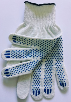 Перчатки ХБ с ПВХ точ 10кл (4 нити) 42гр белгол (арт.536) Doloni