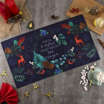 Полотенце саржа 40*73см New Years botany Этель *1