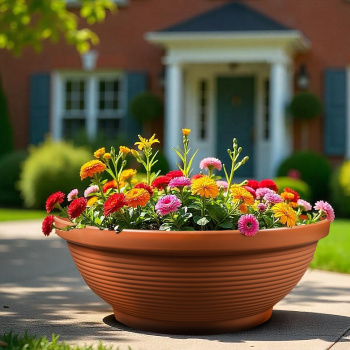 Кашпо-"Клумба" пластм. 53л d верха 645мм h243 Терракотовый ККЛТ "ПластоС" *1/10