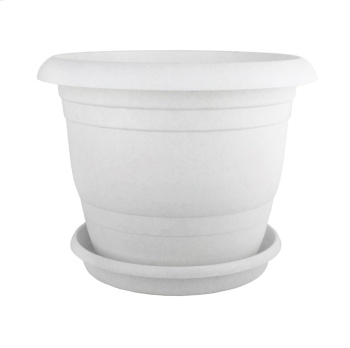 Кашпо пластм. "Toprak" 13,0л d верха 335мм h260мм с поддоном Мрамор А5250мр (Копейск)  *1/10