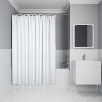 Штора  для ванной "IDDIS" п/эстер 200*180см Лен белый DL01P18i11 *1/20