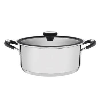 Кастрюля нерж. "TRAMONTINA" "Solar silicone" 2,85л Стекл.кр., с термораспр.дном 62123/203-TR *1/4