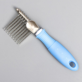 Колтунорез боковой 9 лезвий, нескользящая резиновая ручка, микс цветов   599505