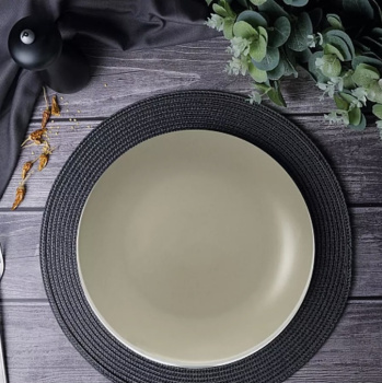 Тарелка керамич. "Fioretta" "Scandy Olive" мелкая d24см TDP530  *6/24