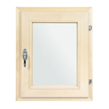 Форточка в парную, двойное стекло, 0,5Вх0,4Ш м с ручкой, затвором, петлями "Банные штучки"