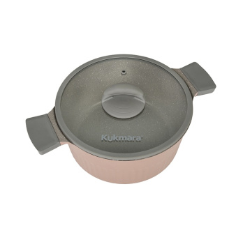 Кастрюля алюмин. антипригарная "Kukmara" "Stella" Cappuccino 4,2л Стекл.кр. кск42а *1/3