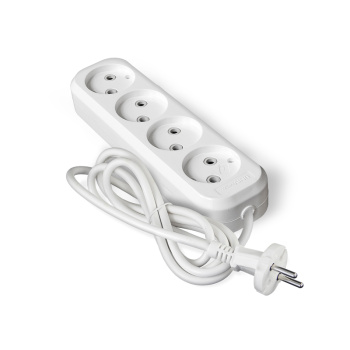 Удлинитель 4 розетки 2м б/з ПВС 2*0,75мм2 6А мощ.нагр 1300Вт Универсал У6-766М *1/45