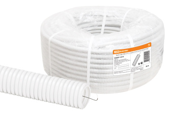 Труба ПВХ гофро с зонд. d16мм(50м) легкая, белая TDM SQ0401-0316 *50