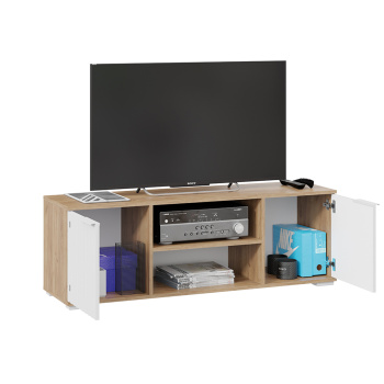 Тумба под ТВ Хилтон 1711х374хh452 (Дуб Крафт золотой, Белый матовый)*1