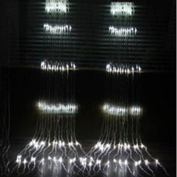 Гирлянда Занавес 3,0 м*2,5 м, 360 ламп, белый, 8 режимов, водопад, прозрачная нить, IP20