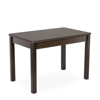 Стол раздв.АЙСБЕРГ СТ 960(+300)*600*h750мм ЛДСП Венге,Стекло Темно-коричневое *1