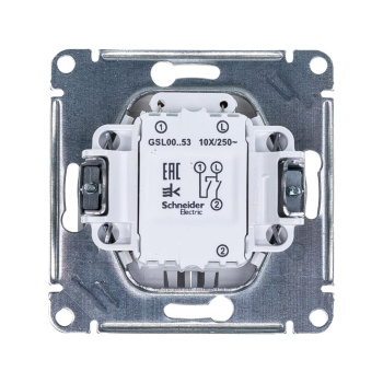 Механизм выключателя "Glossa" 2-м. алюм. с подсветкой SchE GSL000353   *1