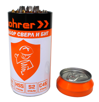 Набор сверел/бит 22шт(битыS2 8шт+адаптер;сверла:металл5шт,бетон4шт,дерево4шт)арт31564522 Bohrer*1/12