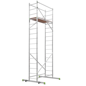 Вышка-тура алюм. "NV 2450" раб.выс.5,16м,помост1,4х0,5м,мах нагр.150кг арт.2450408 "Новая высота"*1