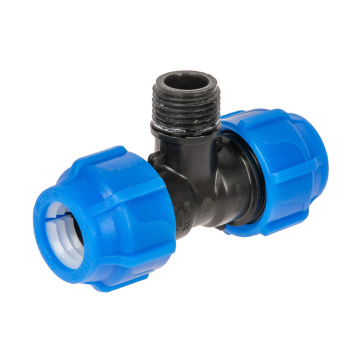 Тройник ПНД компрессия Ø 20х1/2"х20 наруж. резьба *1/60