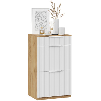 Набор мебели для прихожей ХИЛТОН тумба комбинированная 550мм исп.2.1 Дуб крафт золото/белый матовы*1