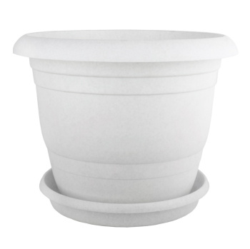Кашпо пластм. "Toprak" 32,0л d верха 370мм h330мм с поддоном Мрамор А5270мр(Копейск)  *1/5