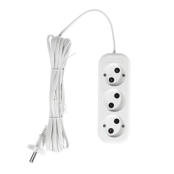 Удлинитель бытовой UNIVersal У6-639, 3 розетки, 5 м, ШВВП, 2х0,75 мм2, 1300 Вт, без заземления