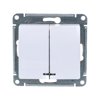 Механизм выключателя "Glossa" 2-м. алюм. с подсветкой SchE GSL000353   *1