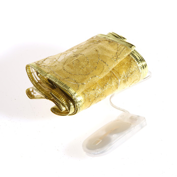 Гирлянда для дома Серпантин лента декоративная «Волшебство» 2 м, 6 см, 20 LED, на батарейках, золото