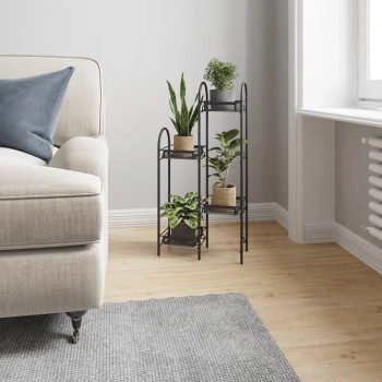 Этажерка для цвет.кашпо металл. "Лира 24" 4-х местн., ш.0,37м,в.0,75м,гл.0,17м Графит ПДЦЛ24ГР *1