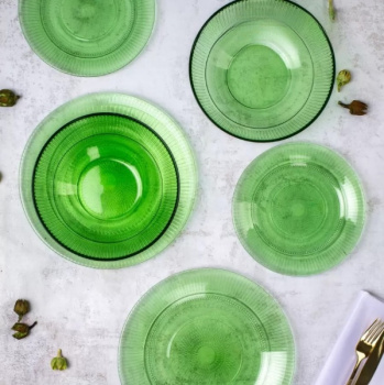 Тарелка стекло Luminarc "Louise Chartreuse" мелк. d19см Зеленый прозрачный O0488 *24