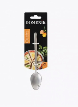 Ложка чайная нерж. "Quadro" КОМПЛЕКТ 2ШТ на подвеске DMC132 "Domenik" *1/12/72