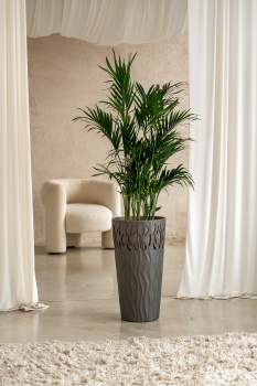 Кашпо пластм. "Winds" высокое 40л d верха 340мм h630мм со встав.18,7л Антрацит IG652210003 *1/4