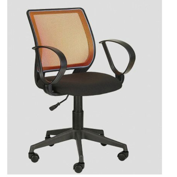 яяяКресло компьютерное Эксперт Рондо, сетка оранжевый/ткань В-14 черная *1