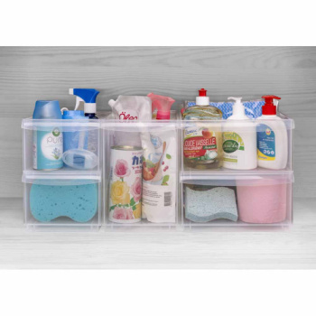 Контейнер для хранения пластм. "Rolly" 5л с раздел.168х305х129мм Прозр арт.433217201"Бытпласт"*1/9