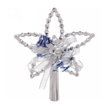 Звезда на елку Серпантин «Ангел», с бантом, 11.5х14.5 см, серебро