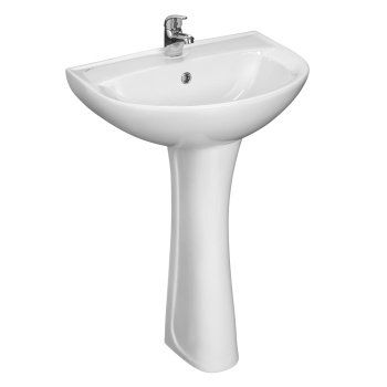 Умывальник ВИКТОРИЯ белый с 1 отверстием (г.Воротынск) (к нему подходит пьедестал ВОРОТЫНСКИЙ) *1/16