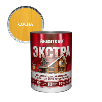 Защитно-декоративное покрытие 2.7 л для древесины АКВАТЕКС ЭКСТРА, алкидное, сосна