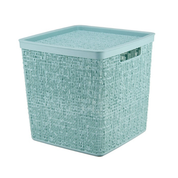 Коробка д/хранения пластм. с кр. "Бязь" 280x280x280мм (17л) Морск.волна М2327 ("М-Пл-ка") *1/8