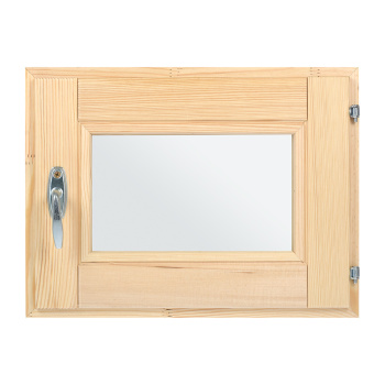 Форточка в парную (КЕДР), стеклопакет, 0,3*0,4м., с ручкой, затвором, петлями "Банные штучки"/1