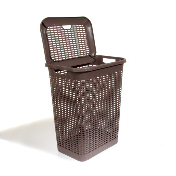 Корзина для белья пластм. 50л 420×310×560мм Коричневый арт.431293414 ("Бытпласт") *1/6