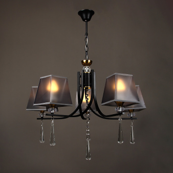 Люстра NH6444/5 BK+COP 5*40W E27 220V (d-630; h-515/770)  VERNER LIGHTING *1