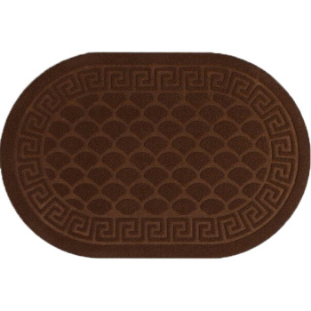 Коврик влаговпитывающий 60*90 см овал "Чешуйки" коричневый "KOVROFF" (арт.ПО/04/03/03)  *1/10