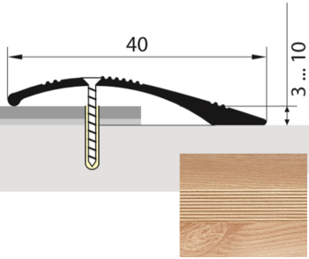 Порог-стык разноуровневый 40х1800 мм Русский профиль, ясень